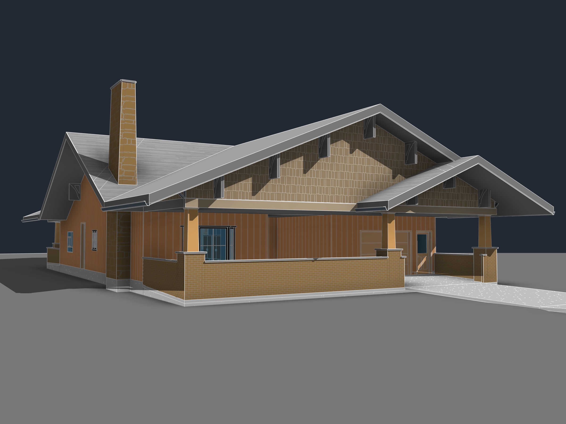 Original Groundline Residence model view exported from Revit