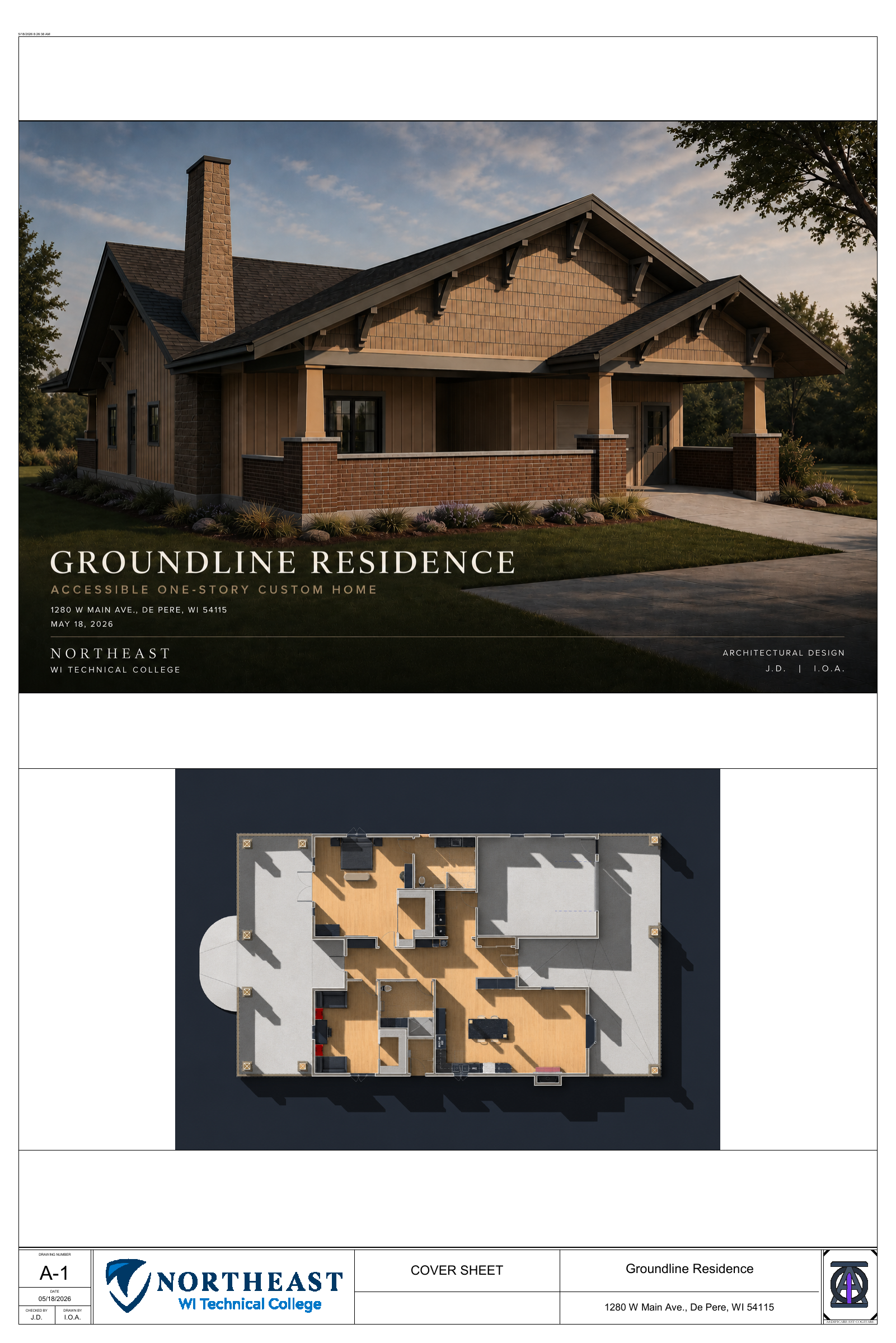 Groundline Residence drawing sheet 1 of 5