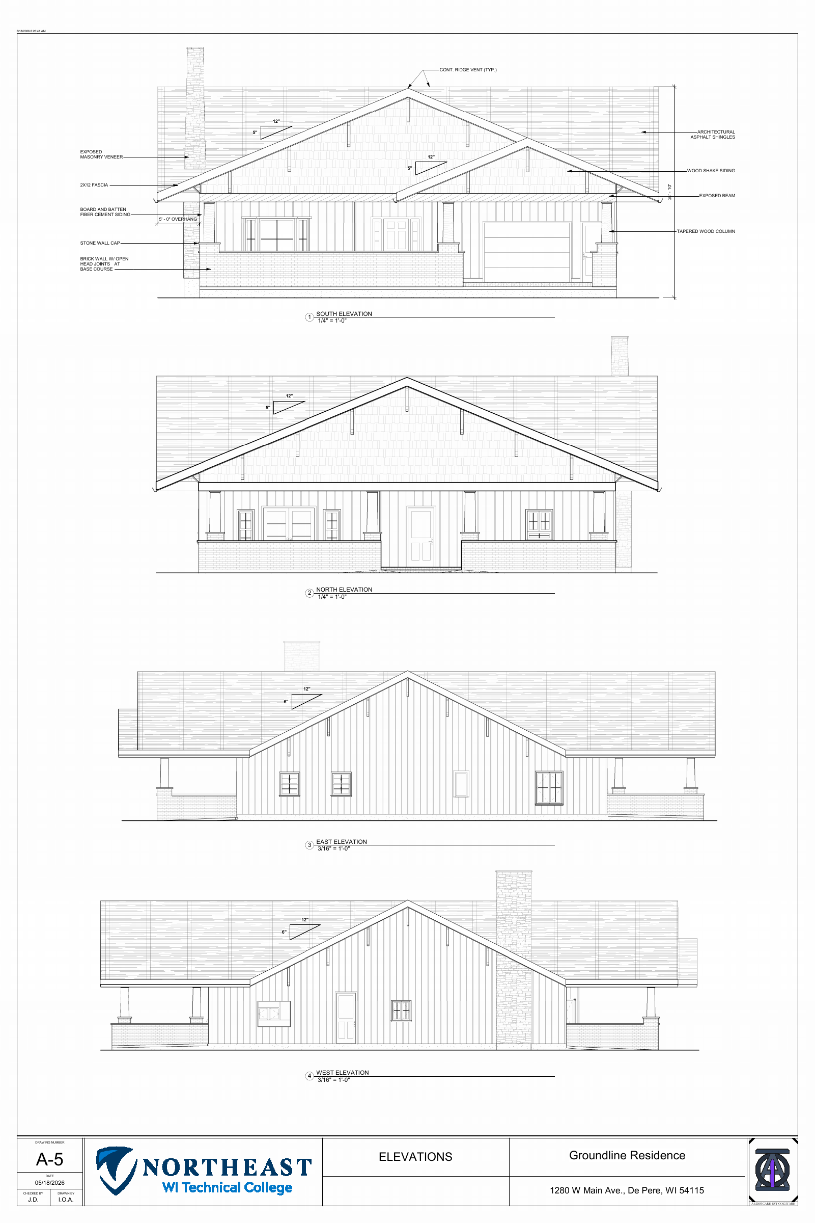 Groundline Residence drawing sheet 5 of 5